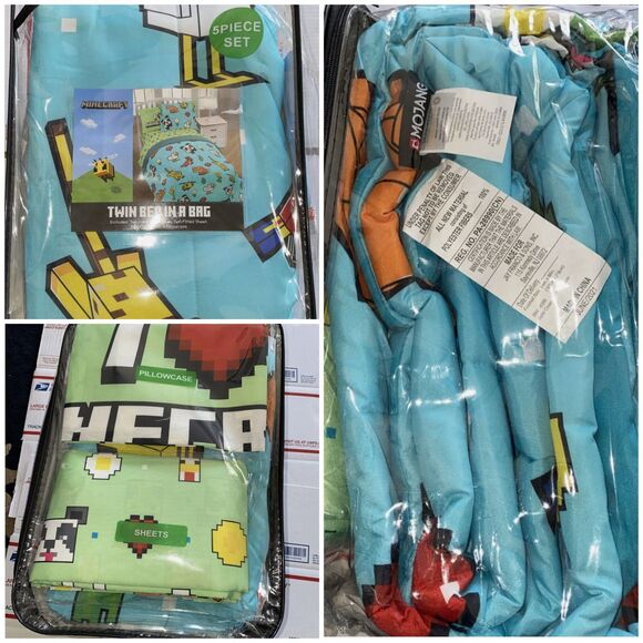 Twin Bed Minecraft Bed in a Bag 5 Piece Set New
